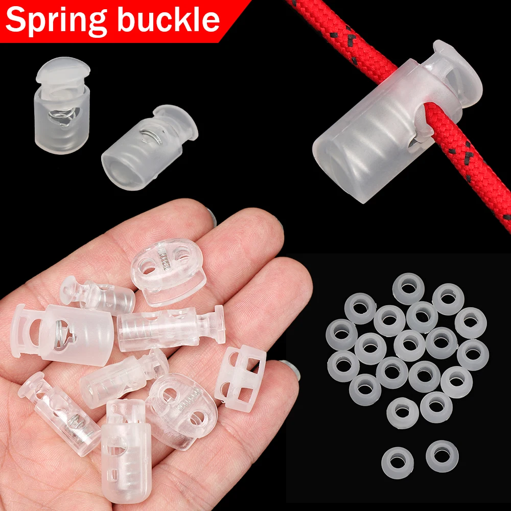 10 шт. упак. Пластиковая Пробка для шнура концы пряжка зажима прозрачные шнурки