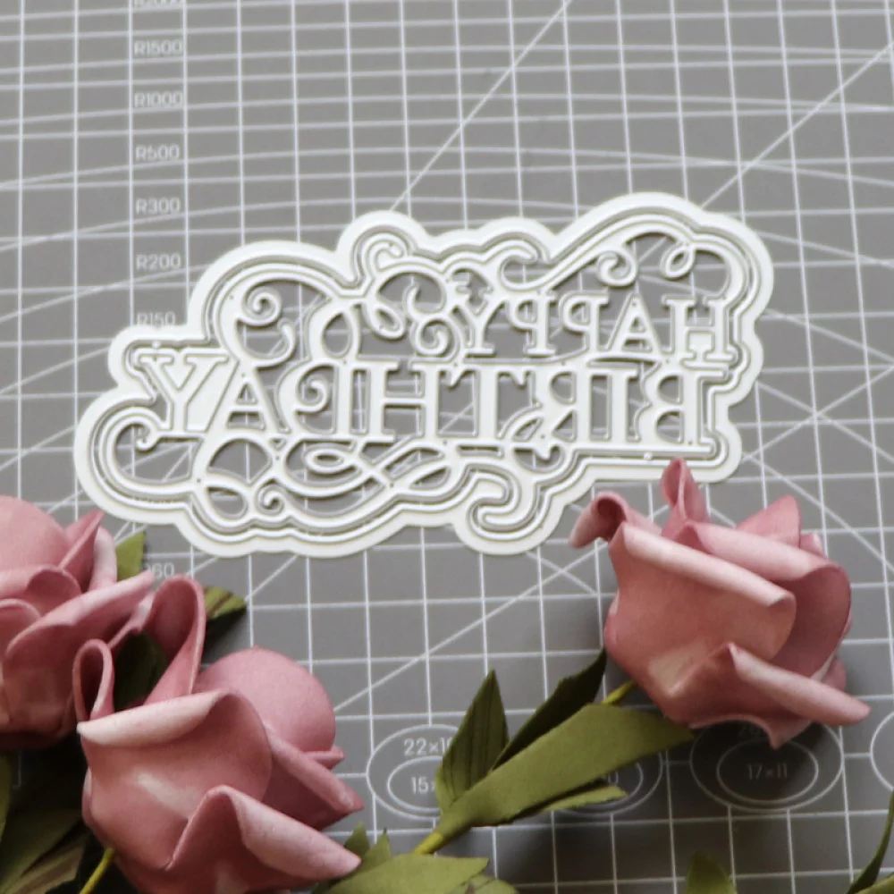 

Happy Birthday Words Cloud Metal Cutting Dies Stencil for DIY Scrapbooking Embossing Cards Crafts 2022 New