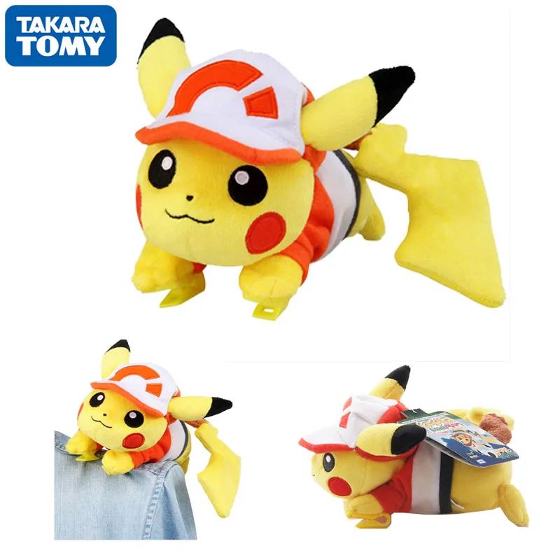 

TAKARA TOMY 19cm Plush Pokemon Let's Go Pikachu Plush Decoration Ornament Pendant Collection Toys Children Birthday Present