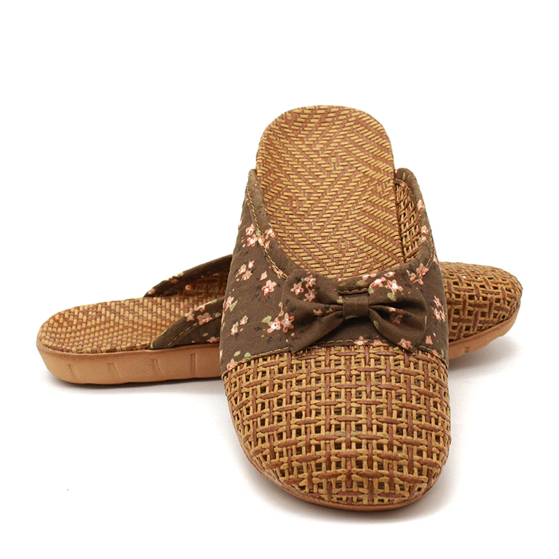 

Sub-grass Cool Slippers Male Household Indoor non-slip Thick Floor Linen Slippers Female Home Slides
