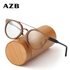 Оправа унисекс для очков AZB, круглая деревянная оправа для очков для коррекции близорукости, модель оправа для чтения в Корейском стиле, 2020