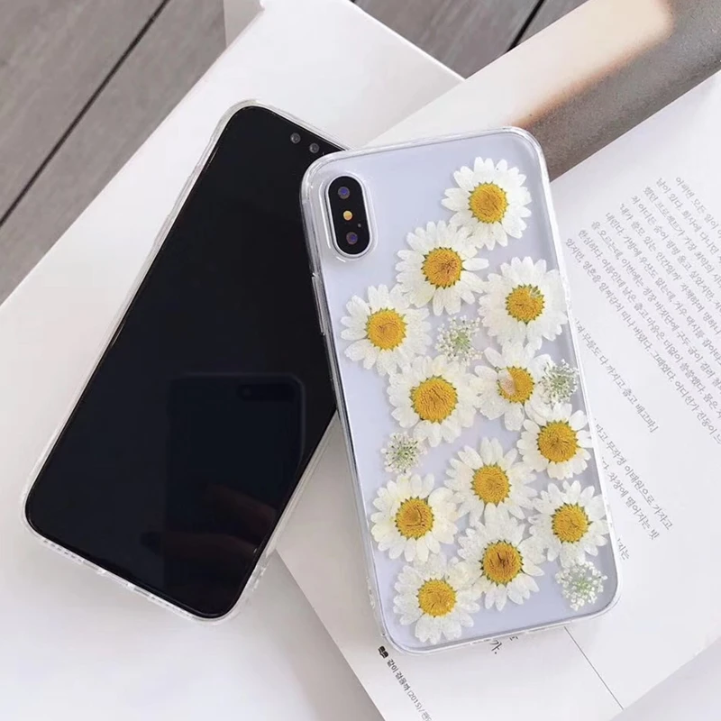KEXIN Fashion Epoxy True Flower Phone Case For Huawei P30 P20 P10 Pro Lite Nova 3i 4 Honor10 V10 V9 Dried Daisy Soft |