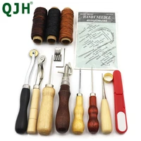 leather stitching tools set sewing adjustable stitching needles awl 150d waxed thread for diy handmade craft supplies accessorie