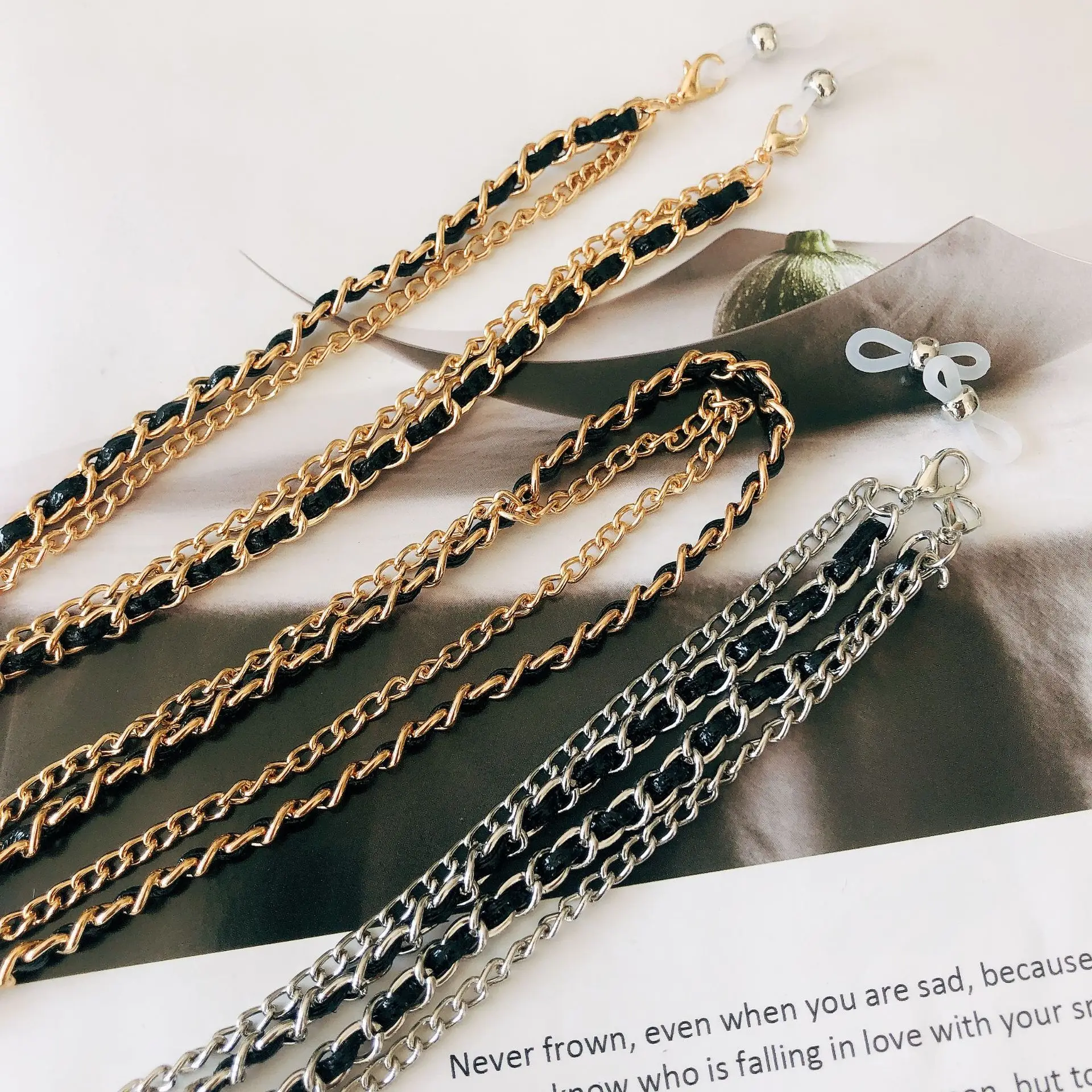 2020 Vintage Double Layers Fashion Women face mask chain lanyard Holder sunglasses glasses accessories | Аксессуары для одежды