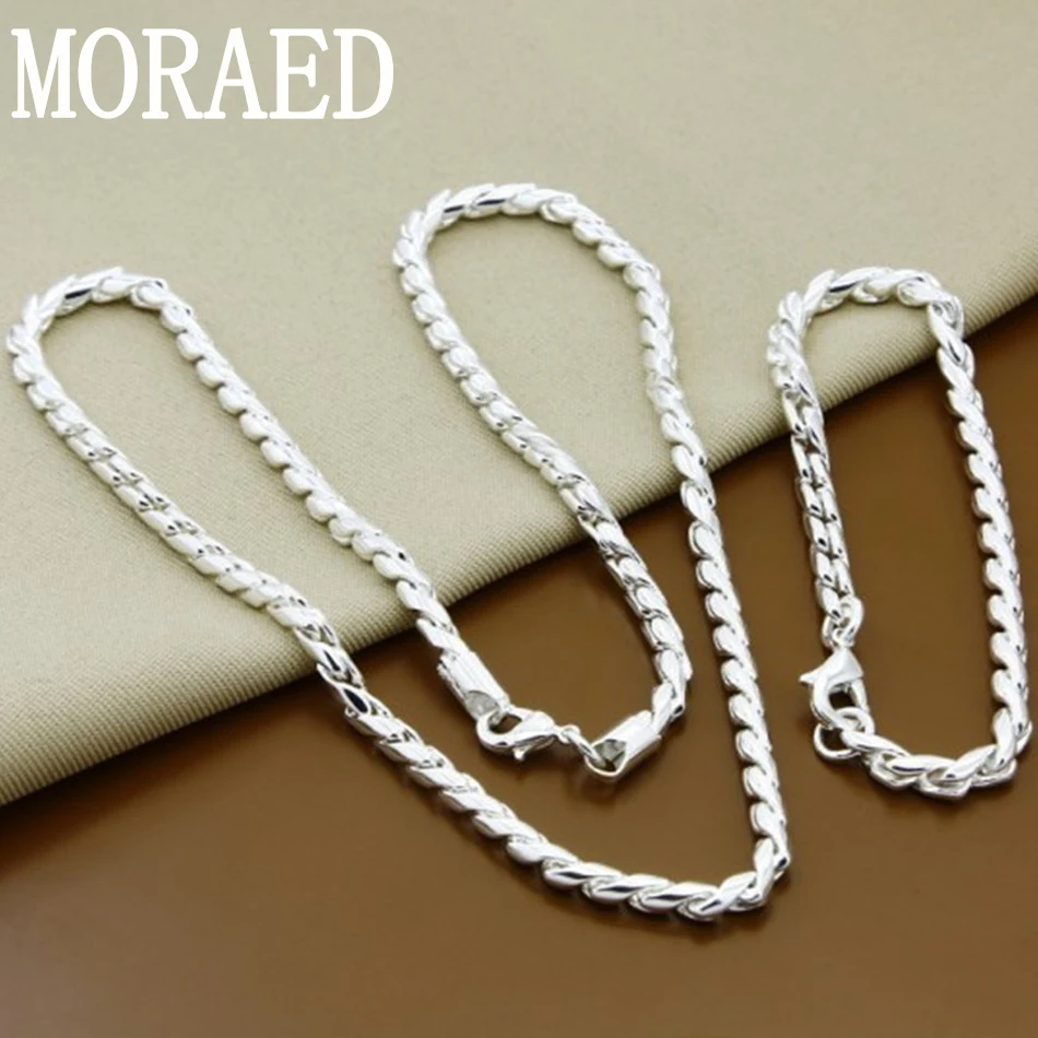 

Мужской браслет из серебра 925 пробы с витой цепью