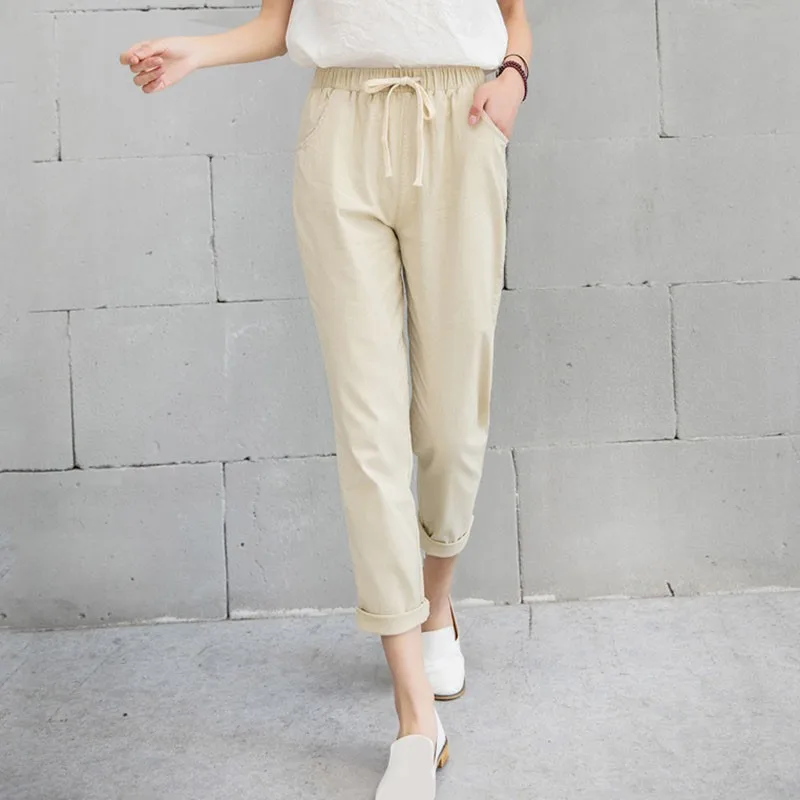 

Pants Womens Fashion Brief Women Harem Pant Lady Chic Female Trousers Trendy Solid Regular Casual Drawstring Mid Waist Females