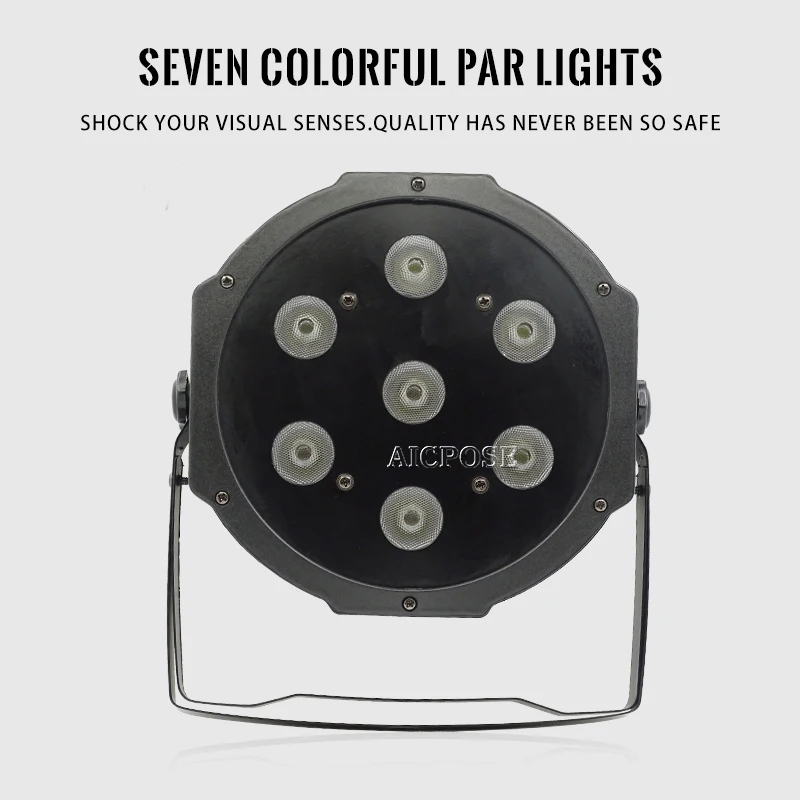 30 шт./лот 7*12 Вт светодиодные лампы 7x12 Par RGBW 4 в 1 плоские dmx512 дискотеки