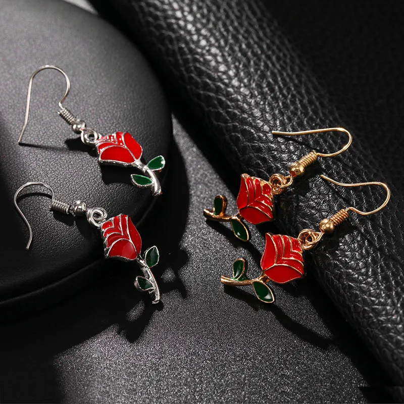 ZHEN TOMOMI корейские эффектные милые красные розы Подвески Цветы серьги для женщин