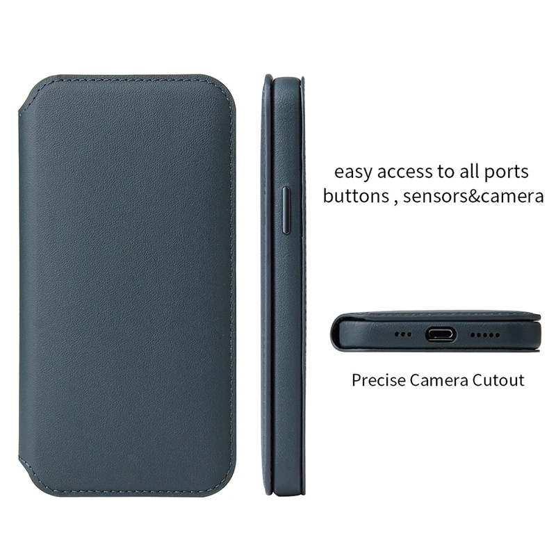 For Iphone 12 Pro Leather Flip Wallet Protection Case Card Holder Slot Phone Cover Flip Card Holder Phone Case