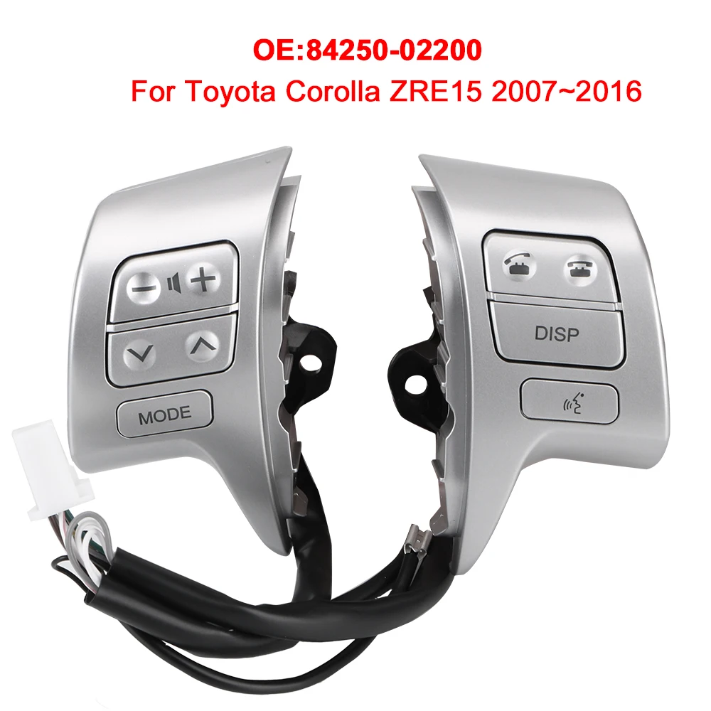 

84250-02200 Car Accessories Auto Replacement Bluetooth Audio Switch For Toyota Corolla ZRE15 2007 ~2016 Steering Wheel Control