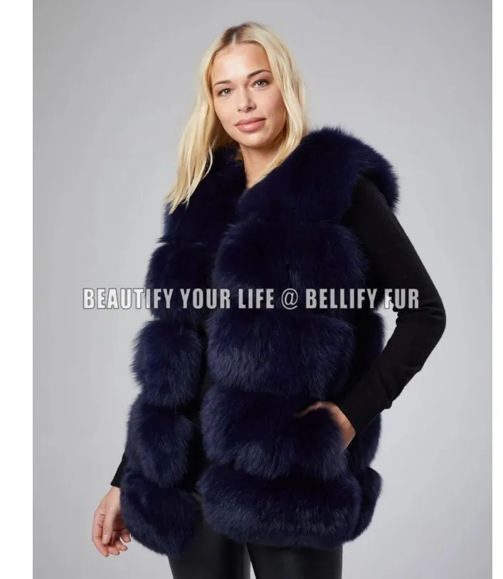 Из натурального Лисьего меховая жилетка, куртка, жилет с коротким рукавов Vestwoman зимние теплые натуральный жилет на натуральном меху Меховая куртка лисий мех пальто