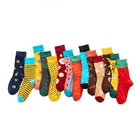 Модные женские хлопковые носки в Корейском стиле, в духе колледжа; Высокие сапоги; Уличная носки фрукты, арбуз, ананас, Пчела цыпленок забавные носки для животных