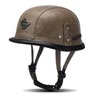 Немецкий винтажный мотоциклетный шлем унисекс времен Второй мировой войны из искусственной кожи