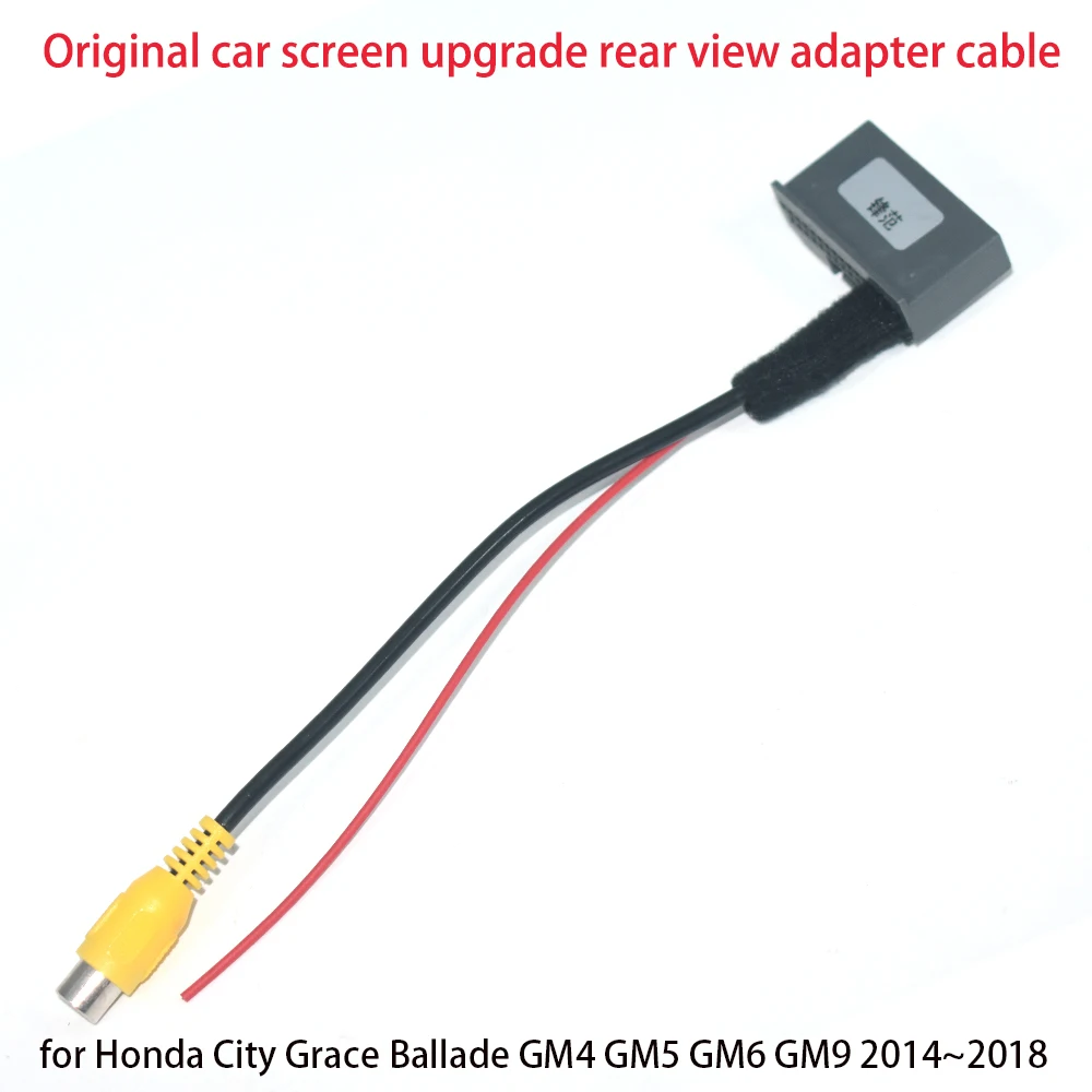 Автомобильный адаптер заднего вида для камеры RCA кабель Honda City Grace Ballade GM9 2014 ~ 2018