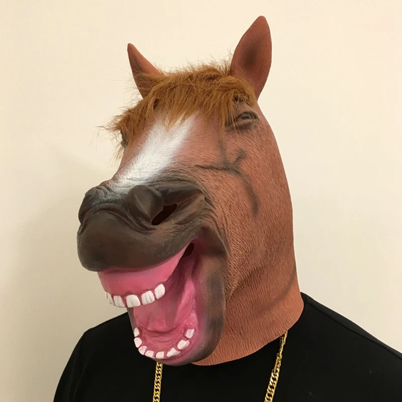 

Funny Gift Animal Horse Head Set Dog Husky Cute Orangutan Full Face Mask Halloween Accesories Carnival Headgear Party Toy