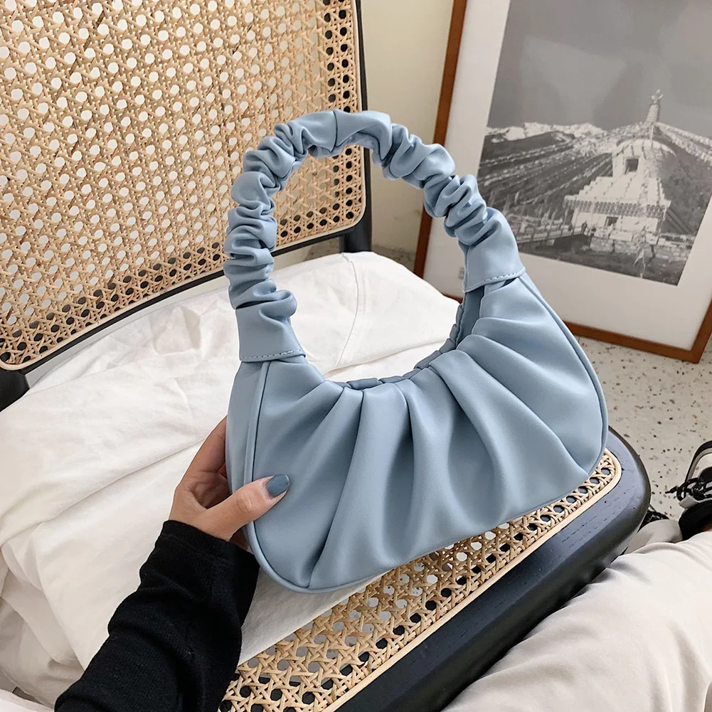 Женская сумка-тоут из мягкой искусственной кожи элегантная плиссированная