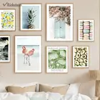 Картина на холсте с розовыми цветами, дверью, Матиссом, лимонами, ананасами, птицами, настенный постер в скандинавском стиле, Настенная картина для декора гостиной