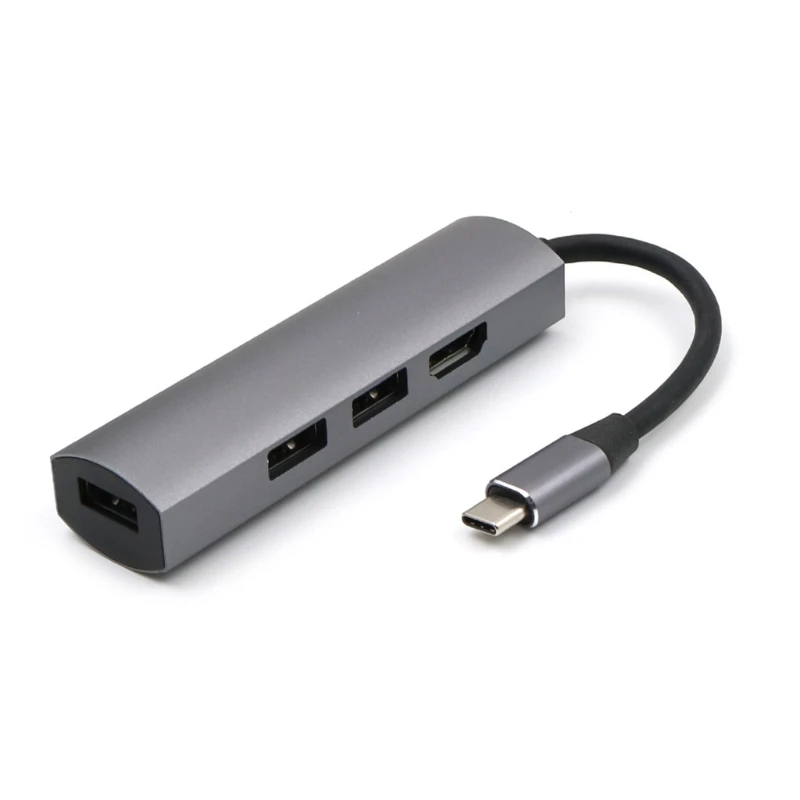 4 в 1 многофункциональная Порты и разъёмы USB3.0 Тип C USB концентратора до 4K видео