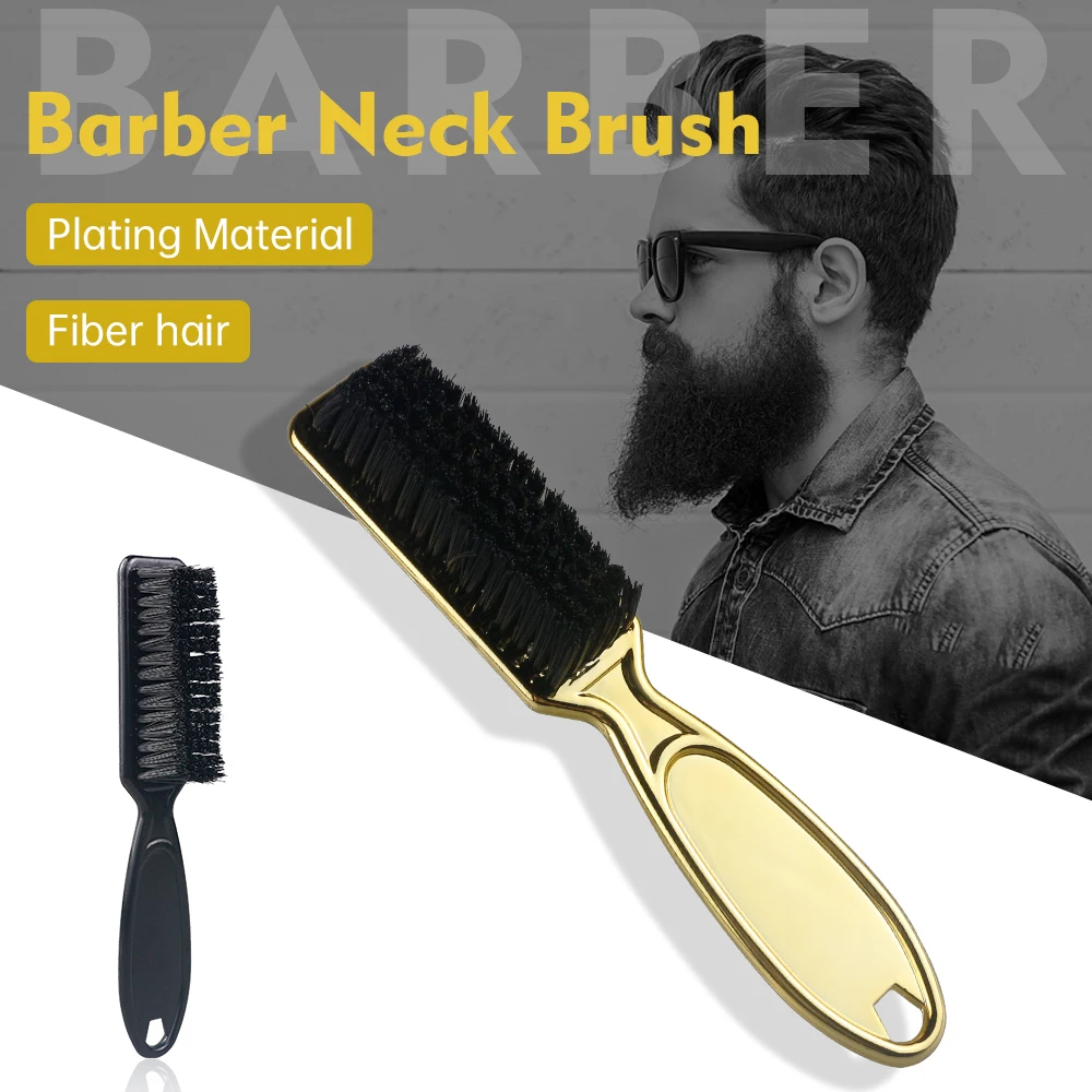 

Electroplate Barber Neck Brush Soft Hair Fading Cleaning Brush Facial Beard Broken Hair Sweeping Tool Men Hair Shaving Brush