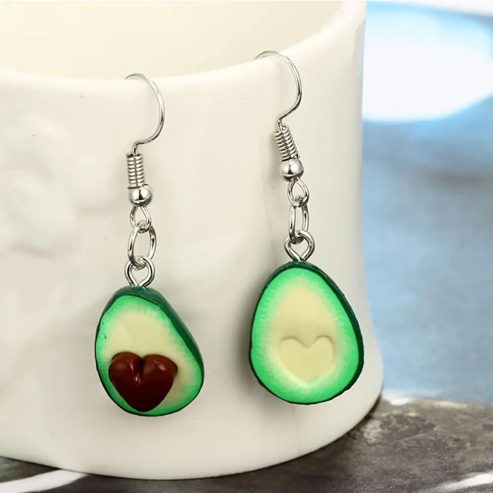 1 пара милые корейские серьги авокадо для женщин креативные капли кулон пирсинга