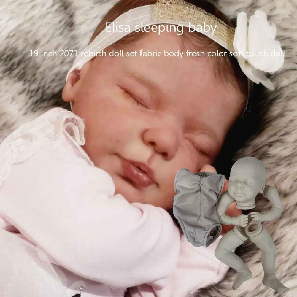 

19inch Soft Reborn Doll Kit Valentina By Elisa Fresh Color With Body Cloth Sleeping Baby M7W6