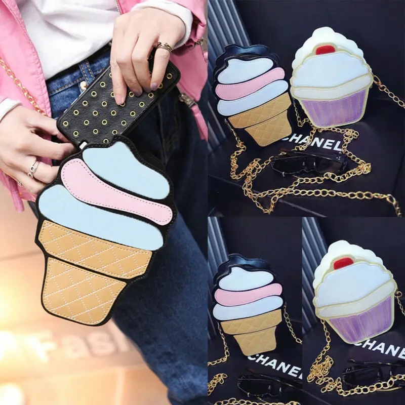 Женская сумка для девушек милая через плечо с мороженым клатч сумка-тоут