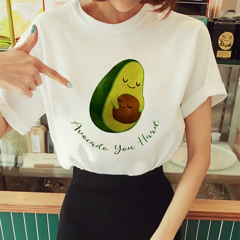 

New hot sale printed kawaii cartoon T-shirt female casual graphic avocado avocado avocado short-sleeved shirt female summer T-sh
