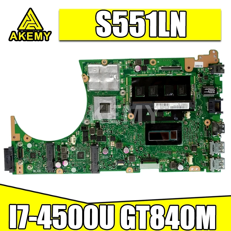 

S551LN для ASUS S551LB S551LA Vivobook материнская плата для ноутбука I7-4500U GT840M 4G RAM REV2.2 тестовая материнская плата работает 100%