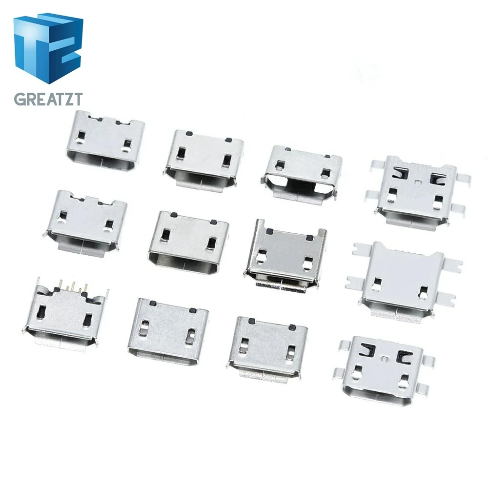 60 шт. = 12 моделей разъем Micro USB GREATZT 5Pin гнездо usb для MP3/4/5 Huawei Lenovo ZTE и других мобильных