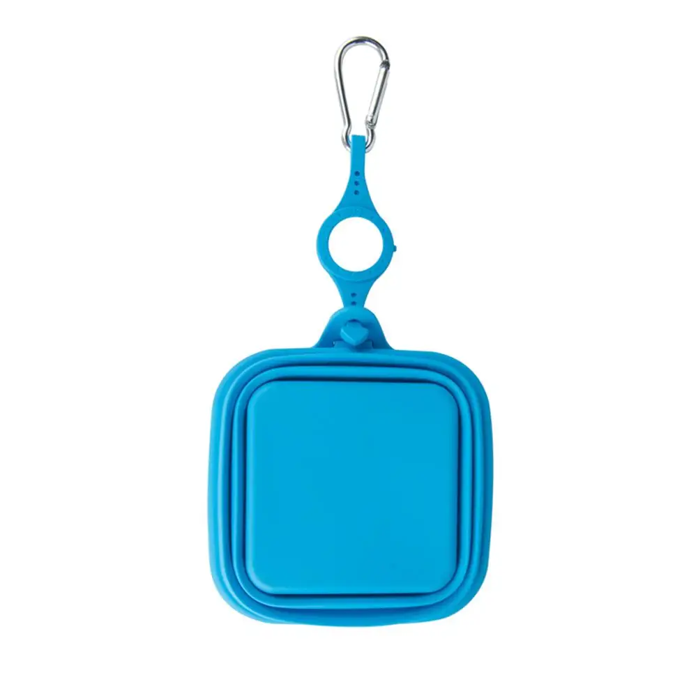 Blue Миска для собаки, домашних животных для кошек и собак, для путешествий Двойная силиконовая миска складываемый складной питатель для кормления воды портативная миска для воды 2в1 для домашних животных - Цвет: Blue