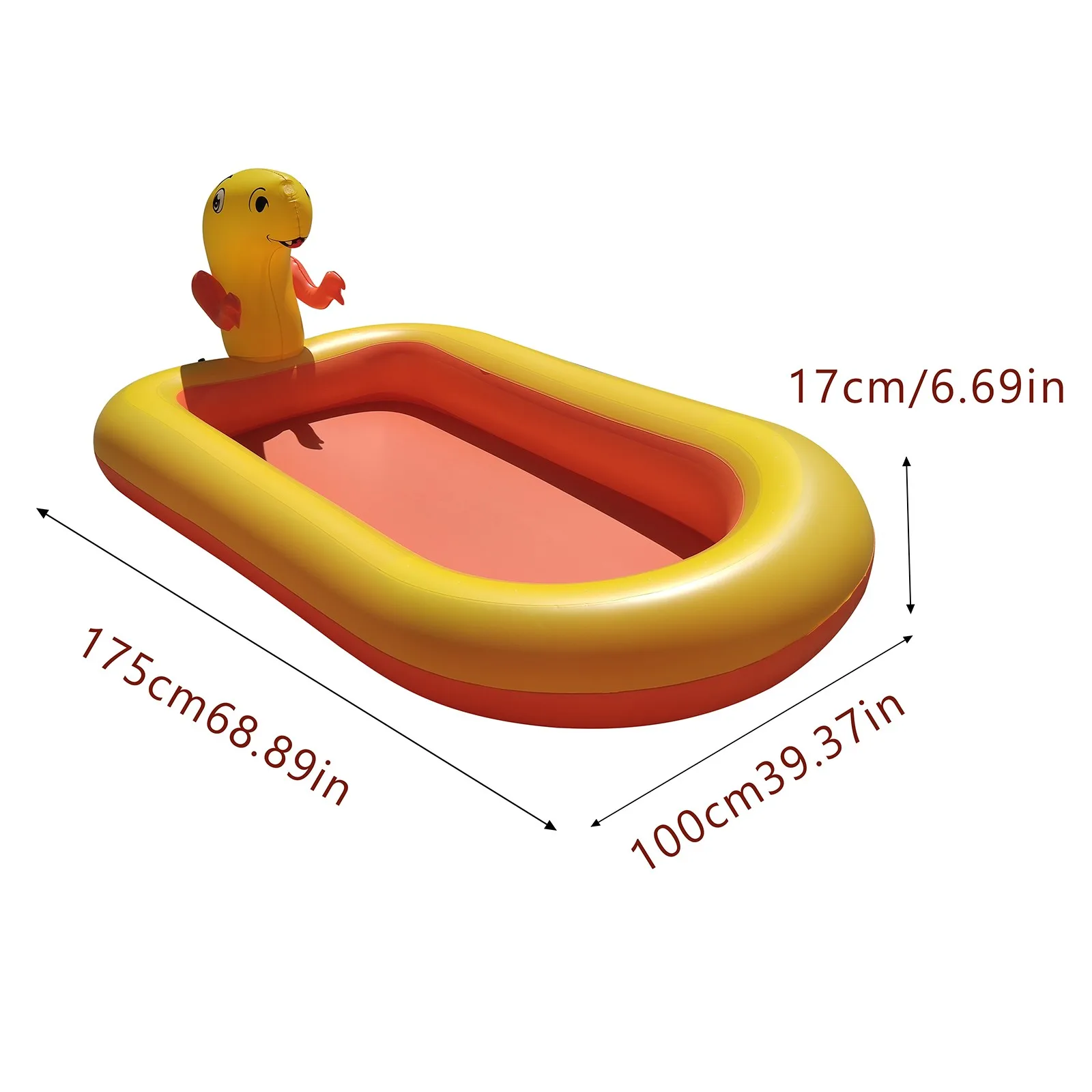 

Inflatable Fountain Children's Swimming Pool Cute Cartoon Dinosaur Profile Outdoor Water Cushion Shallow Cool In Summer Piscina