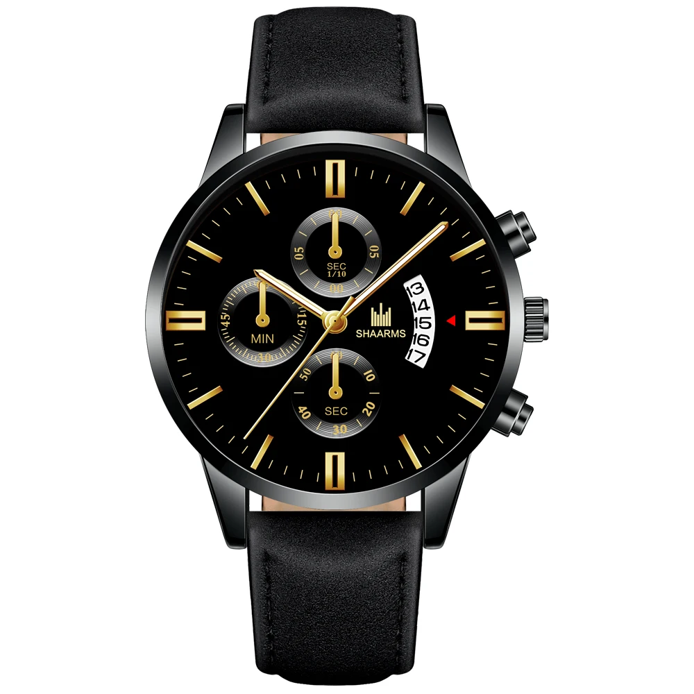

2021 Quartz Business Wristwatch Relogio Masculino Watches Men Fashion Sport Stainless Steel Case Leather Strap Watch