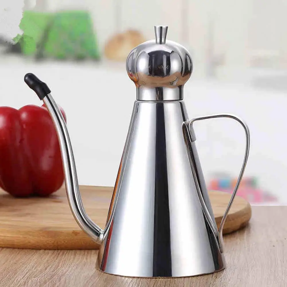 

Useful Good High Durability Olive Oil Pourer Bottle Stainless Steel Oil Storage Can with Breathable Hole for Household