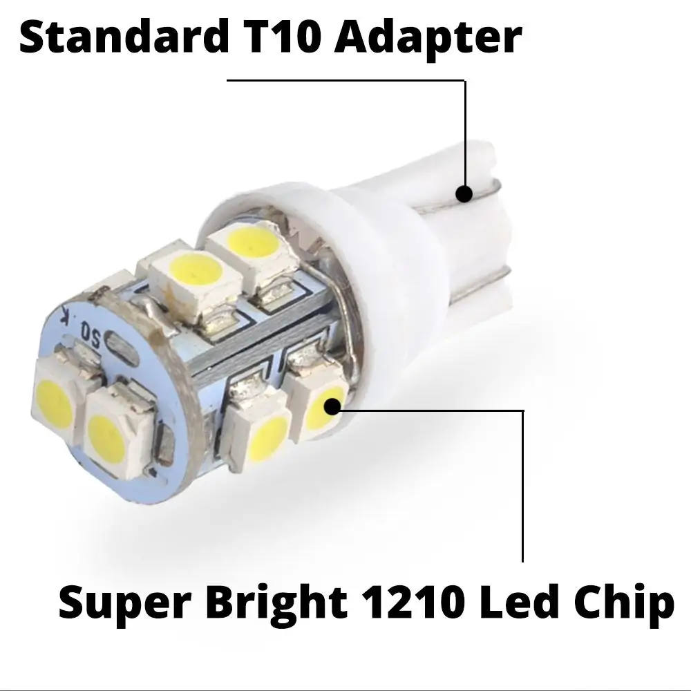 Внешнее освещение T10 W5W 2 шт. 1210 3528 белый 10led 10Smd 168 194 | Автомобили и мотоциклы