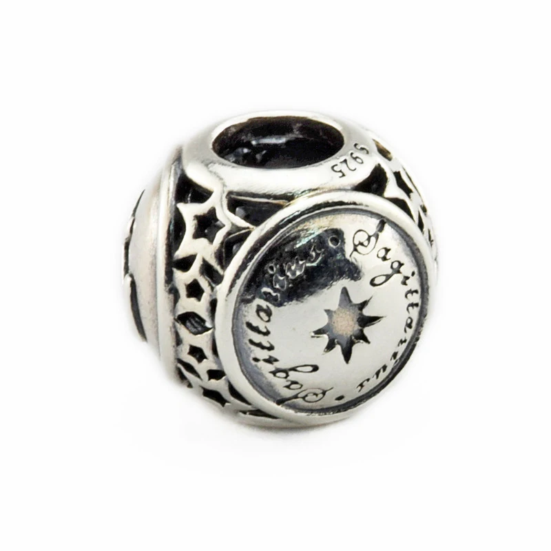 Шарм-бусина со звездами Стрелец для изготовления ювелирных изделий из серебра 925