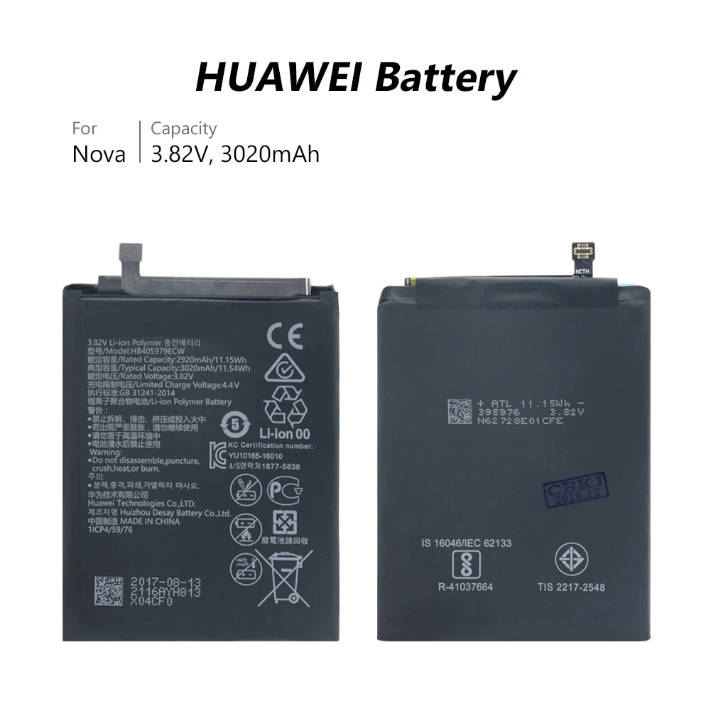 3020 мА/ч литий HB405979ECW аккумулятор телефона для Huawei Nova plus Honor 6A 6C P9 Lite Mini Y5 2017