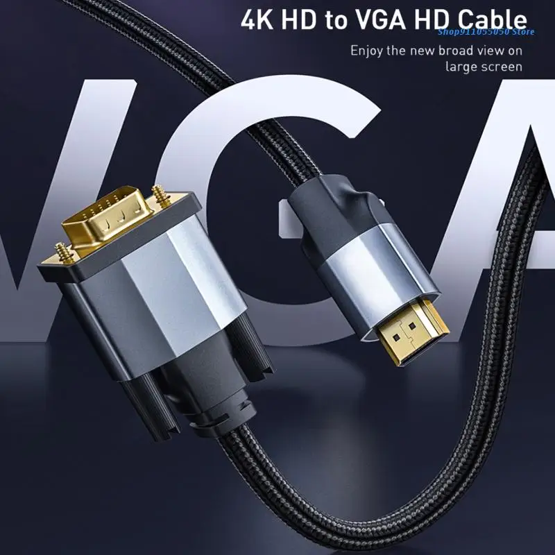 

Адаптер-преобразователь C5AB 1080P HDMI-совместимый с VGA, плоский кабель для xbox One, ПК, ноутбука, ТВ-приставки, проектора, дисплея HD TV