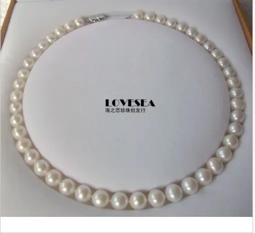 

free shipping classic 10-11mm AAA WHITE PEARL NECKLACE 18INCH