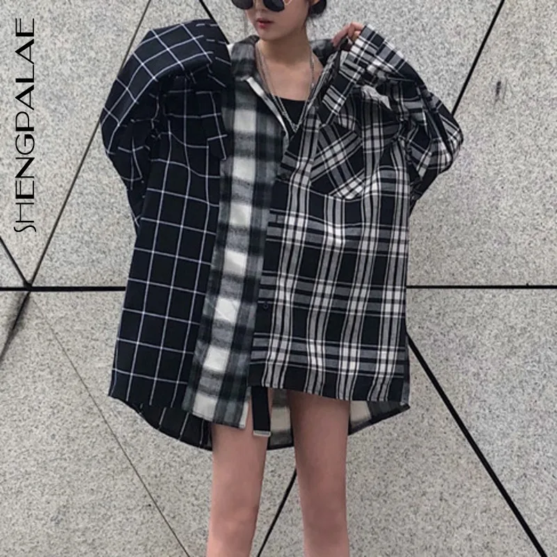 Женская рубашка с длинным рукавом SHENGPALAE Повседневная Свободная блузка и