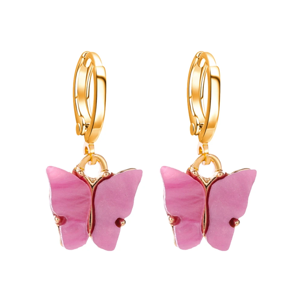 

Colorful Stud Acrylic New Earrings Cute Earrings Fashion Sweet Earrings Stud Butterfly Girls Jewelry Color Women's