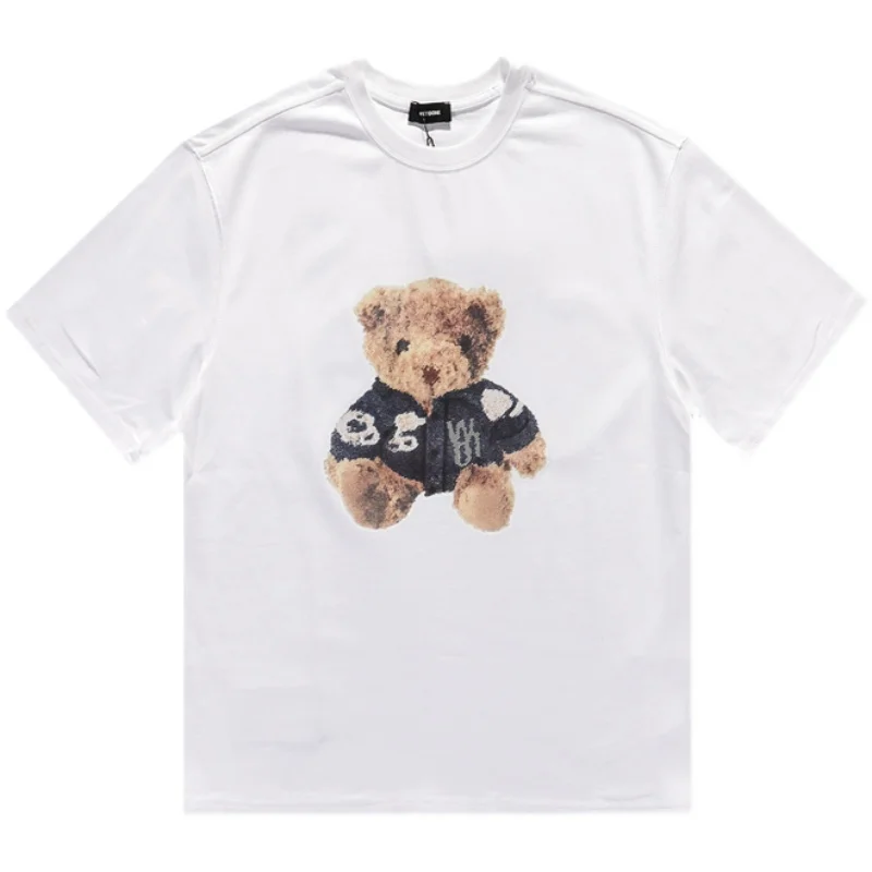 

WE11DONE 3M Reflective Teddy Bear Short-sleeved Welldone Summer New Cotton Loose Men and Women Bottoming T-shirt Tee
