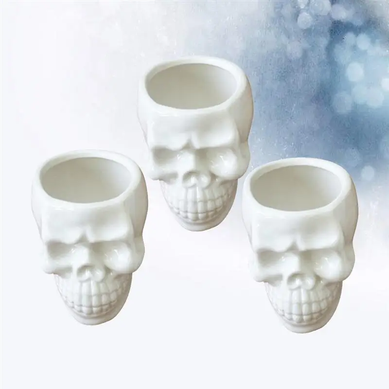 Керамический горшок для растений в форме черепа цветов суккулентов кактусов