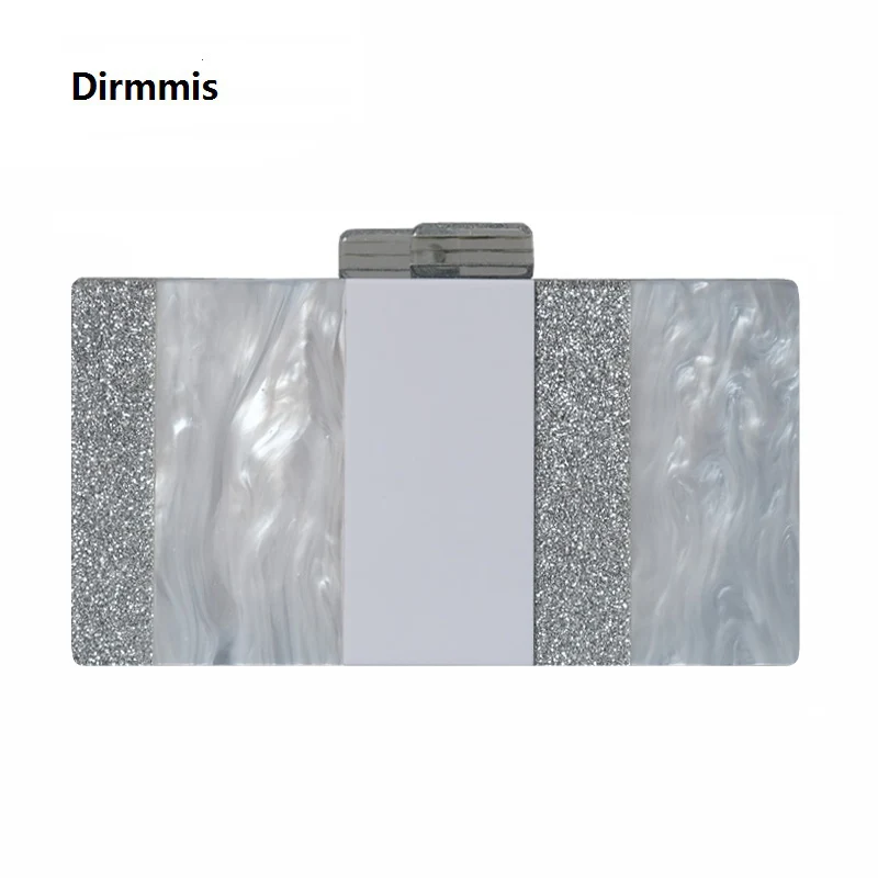 Модная женская сумочка в серебристую и белую полоску акриловая Роскошная