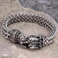 stainless steel men gold dragon head chain link biker bracelets punk hand accessories fashion wristband jewelry wholesale friend