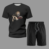 men%e2%80%99s sets black gothic short sleeve clothing summer t shirt shorts two piece set 2021 casual all match male female tracksuit
