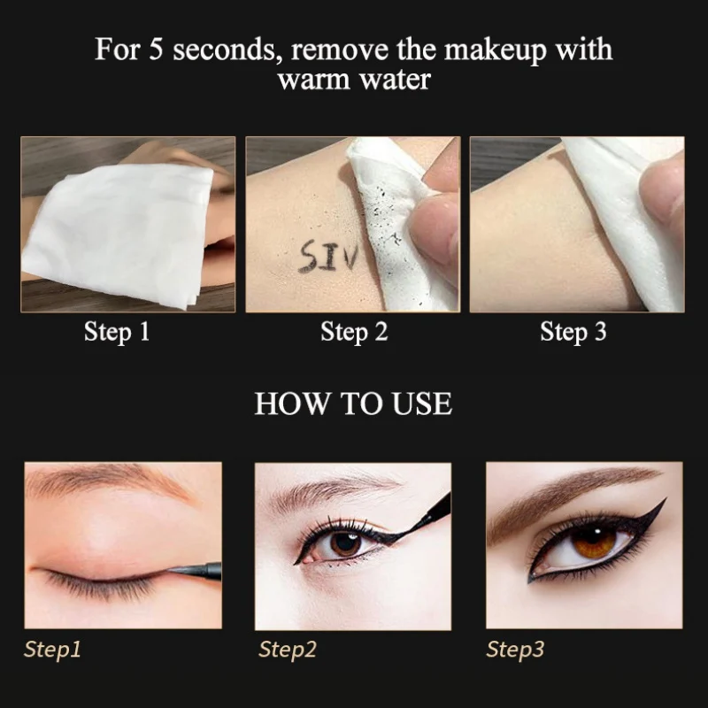 

Quick Dry Eyeliner Pen Long-Lasting Waterproof Smudge-Proof Easy To Use Liquid Eyeliner