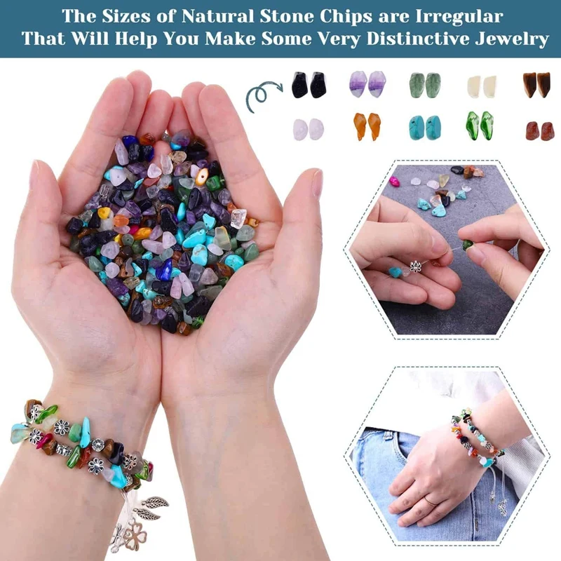 

875Pcs Crystal Chip Beads and Jewelry Making Gemstones Kit for Jewelry Earring Necklace and Bracelets Making Supplies