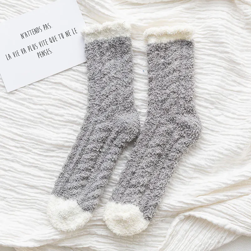13 Pairs Per Set Coral Velvet Socks Women's Winter Thick Warm Sleep Socks Autumn and Winter New Sleep Socks for Winter