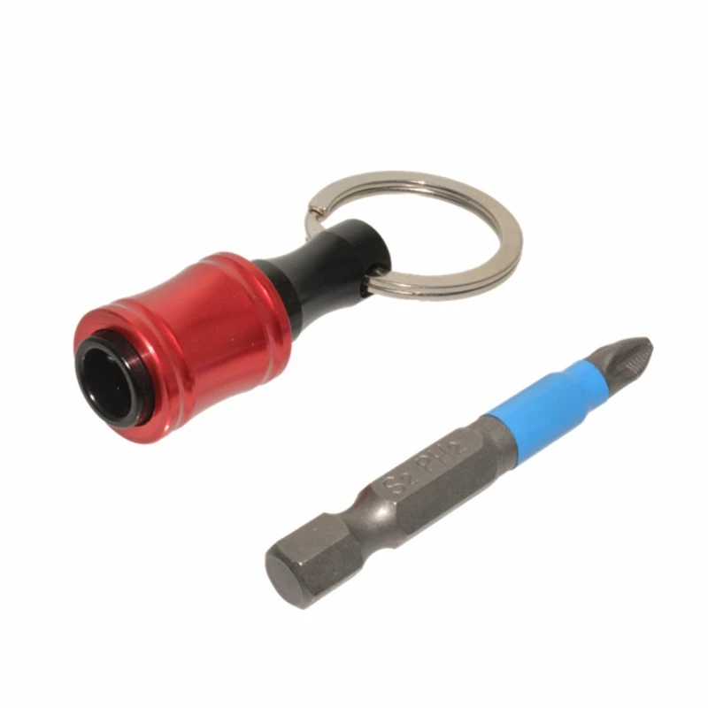 

1/4inch Hex Shank Aluminum Alloy Screwdriver Bits Holder Extension Bar Drill Screw Adapter Quick Release Keychain Easy 19QB