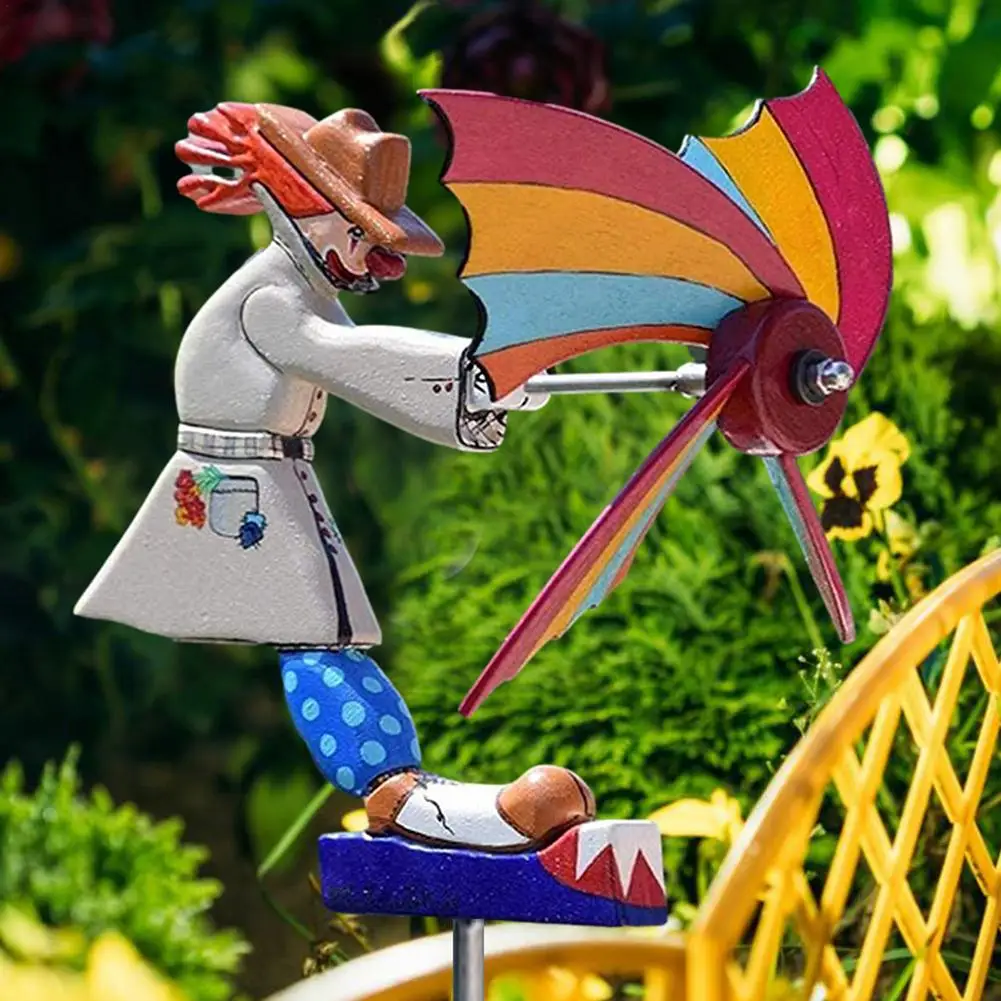 

Funny Outdoor Statue Clown Windmill Garden Crafts Ornament